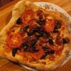 sourdough pizza - tomato, onion and mushroom, 8-9-09